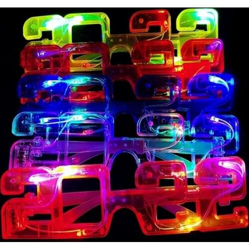 20PCS Number 2022 LED Glowing Blinking Glasses Light Up Wedding Carnival Cosplay Costume Birthday Party Eye Glasses