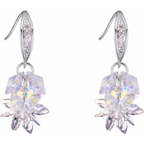 TRACYSWING Element Brand Real Austrian Crystals Fashion Heart trendy Dangle Earrings For Women Gift Th-131508