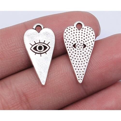 WYSIWYG 10pcs 22x11mm Antique Silver Color Eye Charms Pendant For Jewelry Making DIY Jewelry Findings