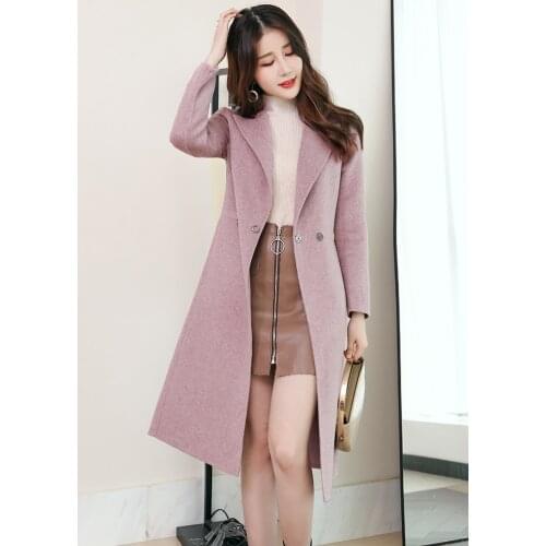 2020 Wool Winter Coat Double Side Woolen Coats and Jackets Women Korean Long Jacket Casaco Feminino MY4194