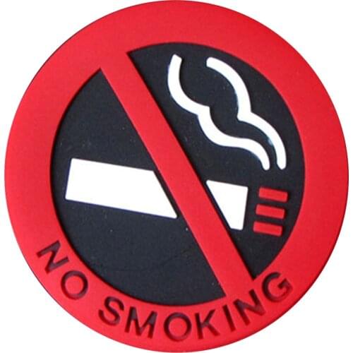 1/2Pcs Self adhesive No Smoking Sign Cigarette Logo Car Sticker Station Vehicle Warning Sign PVC Decal