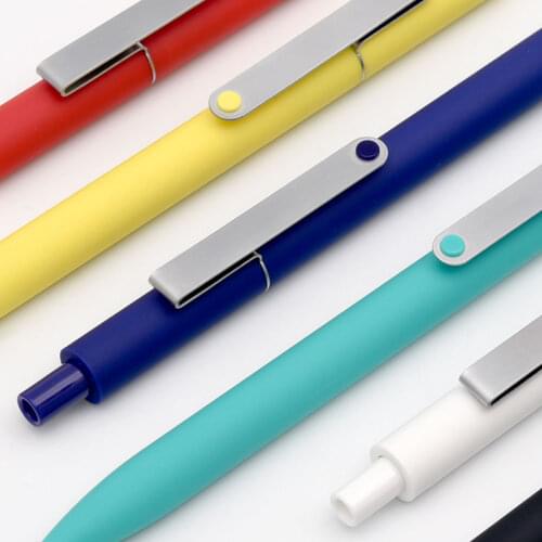 1PC KACO MIDOT Click Gel Ink Roller Ball Pen 6 Colors for Choose 0.5mm Black Ink Metal Clip Neutral Pens School Office Supplies