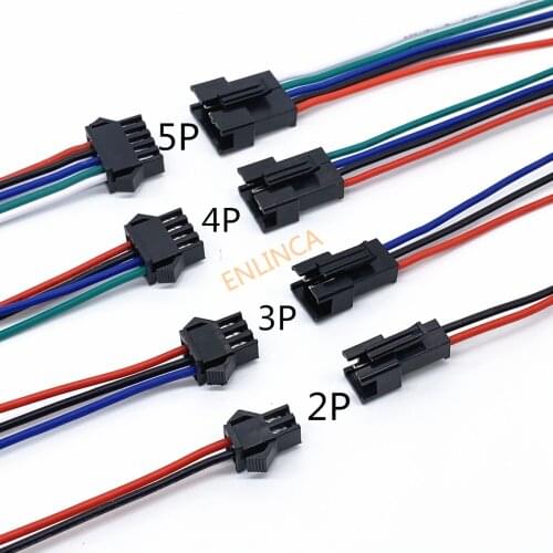 10Pcs 15cm JST SM 2P 3P 4P 5P 6P Plug Socket Male to Female Wire Connector LED Strips Lamp Driver Connectors Quick Adapter