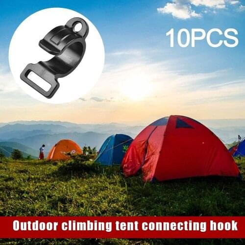 10 Pcs Tent Hook C-Shaped Durable Rod Clamp Tarp Clips Lock Awning Clamp Pole Lighting Hook Camping Accessory ASD88
