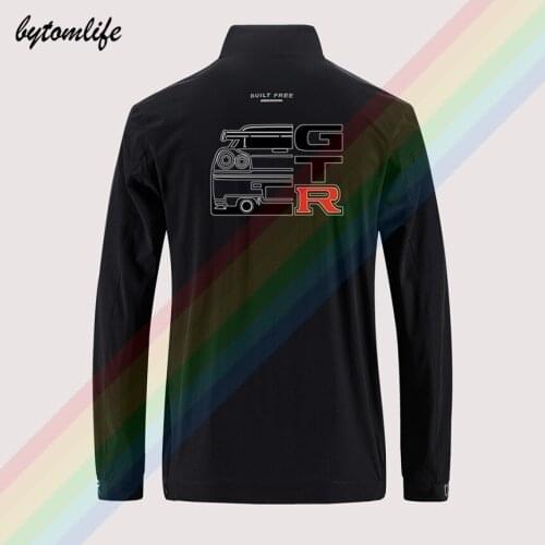 2020 Nissan Skyline R34 GTR Slim Sport Jacket Mens Street Windbreaker Jacket Mens Casual Back Printing Jacket Asian Size