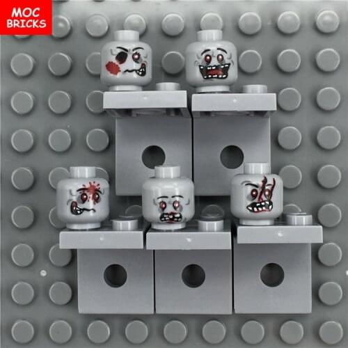 30pcs/lot Zombie Face Head Expression Collection anime figure DIY es building blocks bricks Educational Toys