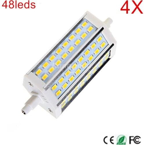 4PCS R7S Lamp Ceiling light 48pcs SMD5730 R7S LED Light Warm White/Cold White AC85-265V Replace halogen flood lamp Dimmable