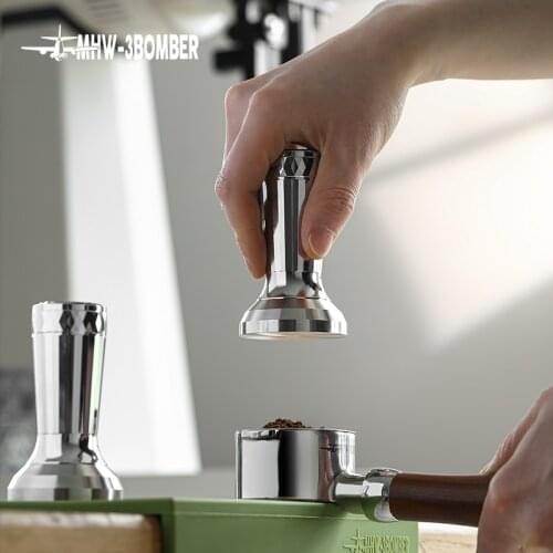 54mm Aluminum Handle Coffee Machine Tamper Stainless Steel Powder Hammer Flat Base Espresso Powder Press For San-Marco Barista