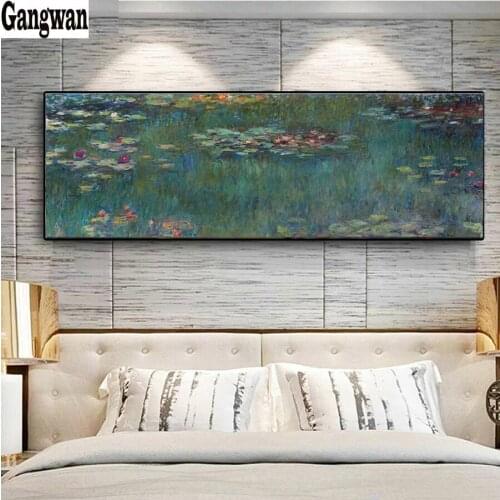 5D round square diamond embroidery Monet Water Lilies Diy full sets diamond painting mosaic pictures rhinestones large abstract