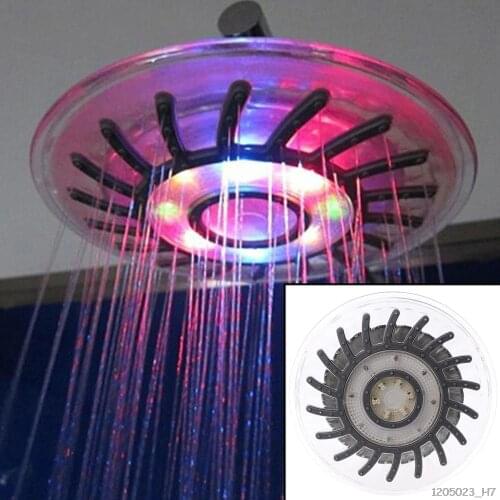 8" Bathroom 7 Colors Automatic LED Light Changing Round Top Shower Head Bath Rainfall