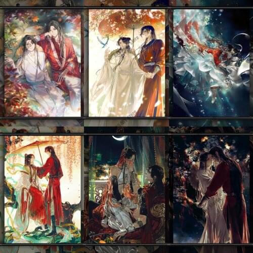 Diamond Painting Anime Mosaic Tian Guan Ci Fu Hua Cheng Xie Lian Cross Stitch Kits Diamond Embroidery Full Room Decoration