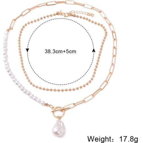 Chain Necklace цепь на шею Pearl Necklaces for Women Collier Perle Femme Capsule One Piece Choker Bijoux Femme Jewelry