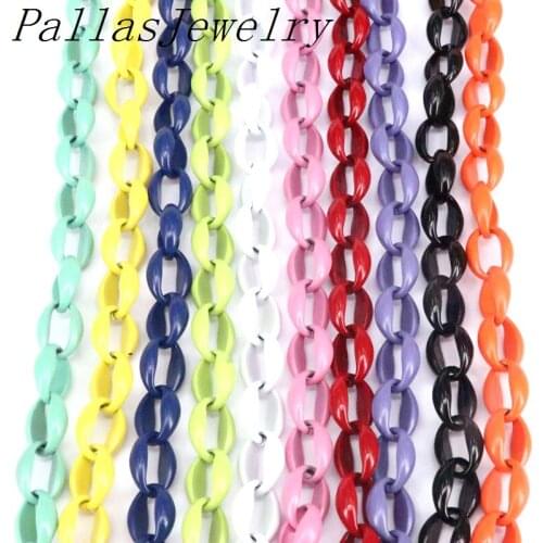 3Meters, Top Quality Copper Metal Chain Colorful Enamel Link Chain for Jewelry Making Findings DIY Supplies