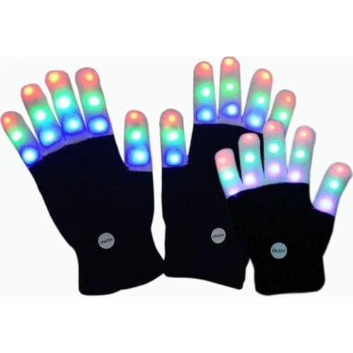 Wecute Child And Adult Gloves Glowing Glove Luminous Christmas Party Winter Warm Gloves Creative Colorful Glitter Mittens Gift