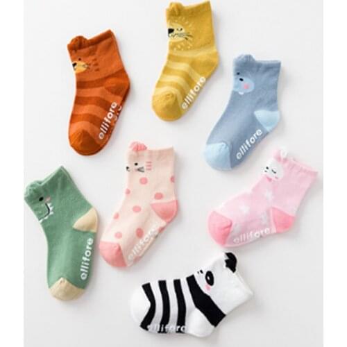 Baby Socks Antiskid Animal Print Floor Sokken Toddler Cartoon stereo Socks Non-slip Short Sock Chaussette Infant Garcon
