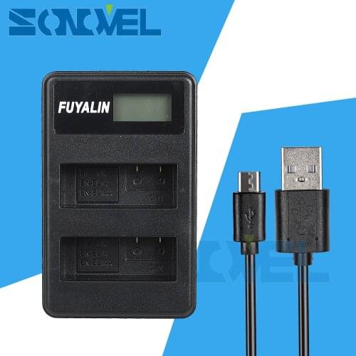 USB LCD Dual Battery Charger EN-EL14 for Nikon EN-EL14a D5600 D3400 D3300 D3200 D3100 D5500 D5200 D5300 P7100 P7700 P7800 MH-24