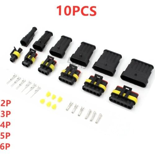 10sets Kit 1P 2, P 3P 4P 5, P 6P AMP 1.5 male and female plug automotive waterproof connectors xenon lamp car connector