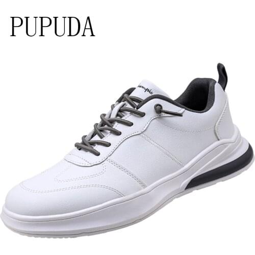 PUPUDA White Sneakers Men Chunky Casual Shoes 2021 Black Shoes Men Fashion Vulcanized Shoes Sneakers Sport Shoes Large Size