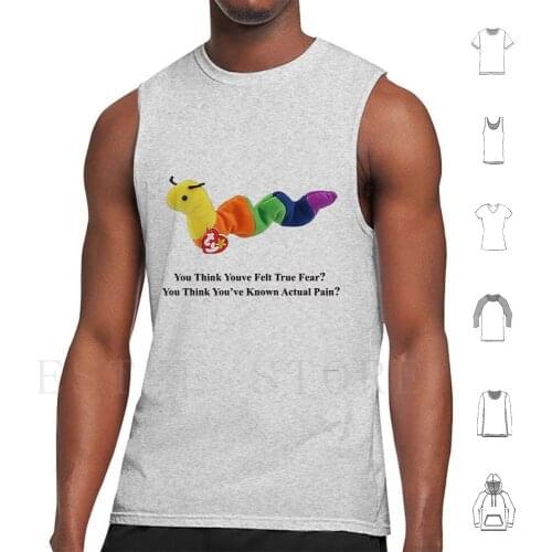 Inchworm Tank Tops Vest Sleeveless Inchworm Beanie Baby Ty Meme Surreal Surrealist Meme Worm Rainbow