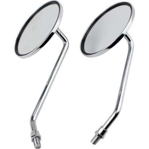 2PCS Motorcycle Mirrors Round Stock Style Long Stem Handlebar Mirrors for Honda / Kawasaki/ Suzuki/Vespa Type
