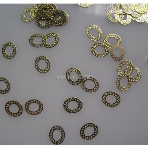 MS224-2 100pcs Gold Cute Circle Metal Sticker Nail Art Metal Sticker Nail Art Decoration Non-adhesive Sticker