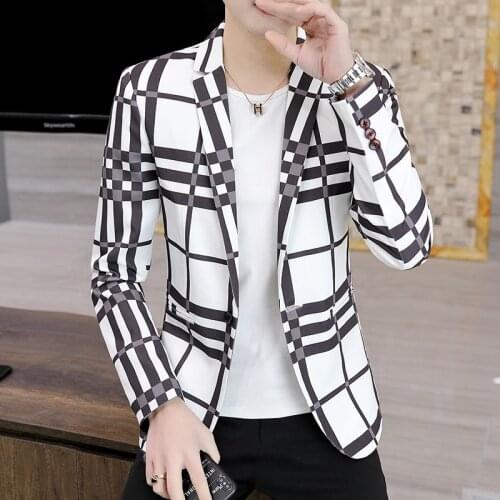 Suit Jacket Mens Spring and Autumn New Style Suit Casual Fashion Top Youth Handsome Hong Kong Style Mens Clothing