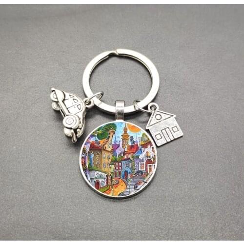 New home keychain key ring personalized jewelry gift car key ring