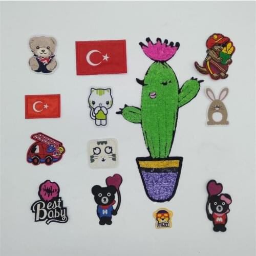 Cartoon Sequin Clothes Patch Cat Applique DIY Embroidery Applique Coat Hat Iron Patch Badge Dress Sewing Handicraft Accessories