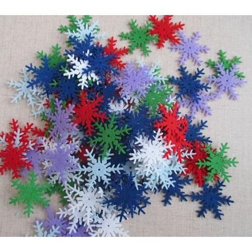 Wholesale multicolor mix snowflake felt fabric, polyester,3cm DIY felt fabric (150pcs/lot) 004004004