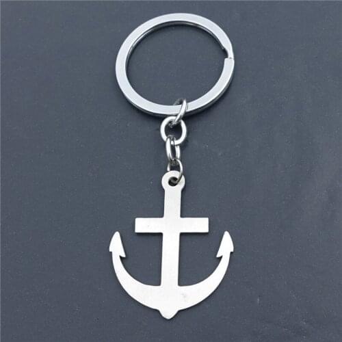 Stainless Steel Keyrings Anchor Sail KeychainsTrendy Jewelry For Men