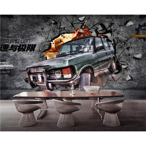 Custom wallpaper 3d retro nostalgic airplane background wall speed and limit car background painting living room bedroom обои