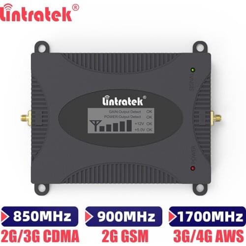 Lintratek CDMA GSM AWS 850 900 1700mhz Signal Repeater 2G 3G 4G WCDMA LTE 2100 1800mhz Cellular Booster Cellphone Amplifier SMA