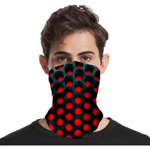 Solid-color gradient outdoor cycling neck scarf 3D color printing multi-functional mens and womens magic headband face towel