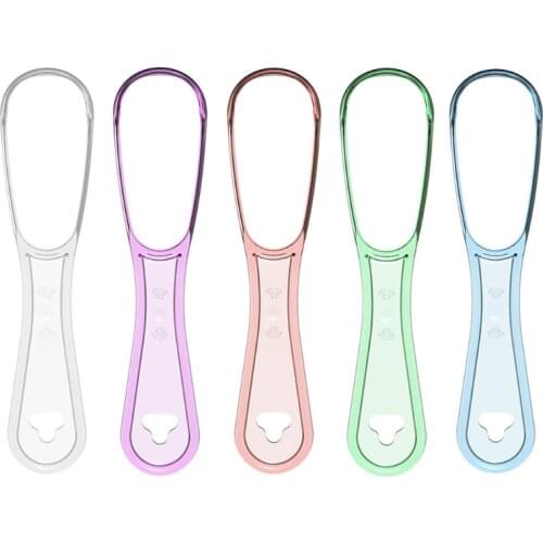Adult Tongue Scraper Food Grade Plastic Double Sided Oral Care Hygiene Cleaner Brush Fresh Breath Reusable Mouth Cleaning Tool