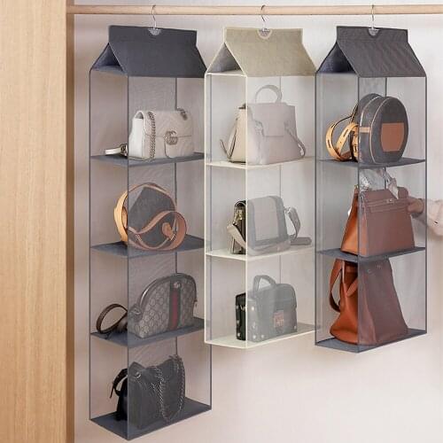 Bedroom Organization Three-dimensional Door Wardrobe Closet Hanger Foldable Purse Storage Bag Hanging Handbag Organizer