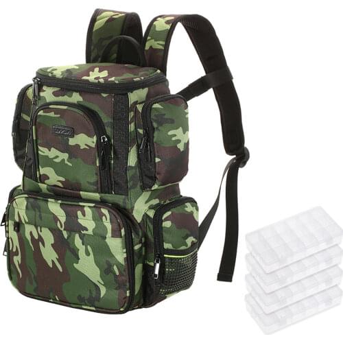 Lixada Fishing Bag Water resistant Fishing Lures Reel Backpack Fish Tackle Box Storage Bag with Fishing Tackle Boxes Pesca