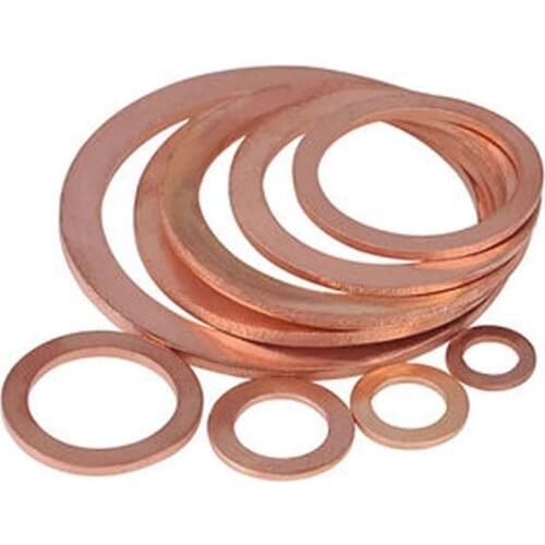 4pcs M49 ultra-thin copper flat washers gaskets cuprum washer gasket 57mm-59mm outer diameter 1.2mm-2mm thickness