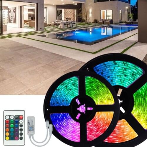 LED Flexible Strip Light 5050 RGB No waterproof 10m 15m 20m SMD WiFi Bluetooth 12v Smart Controller Ribbon Back Light decoration