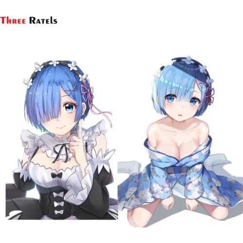 Three Ratels FC709 rem re zero anime girl car decoration Stickers road bike decal