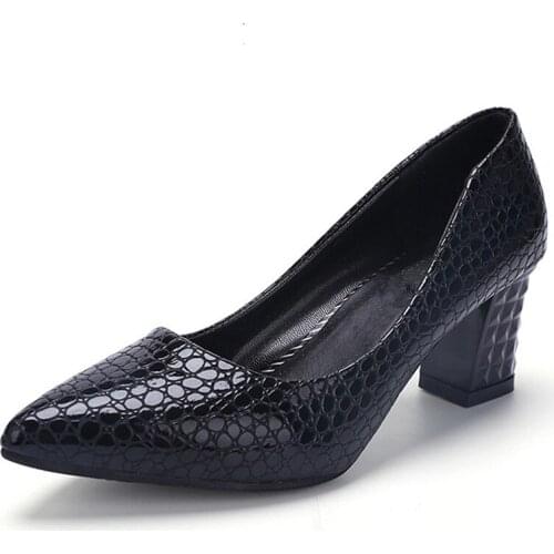 Women Pumps Ankle Strap Thick Heel Women Shoes Square Toe Mid Heels Dress Work Pumps Comfortable Ladies Shoes 6cm
