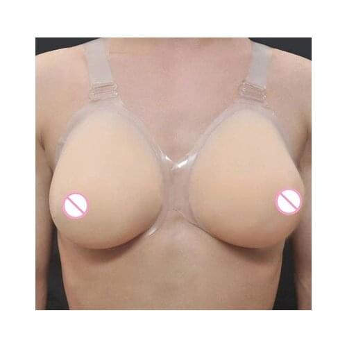 Breast Form Enhancer Reusable Crossdresser Strap Fake Boobs Bust Silicone Bra Transgender Artificial Breast For Men Women Bra