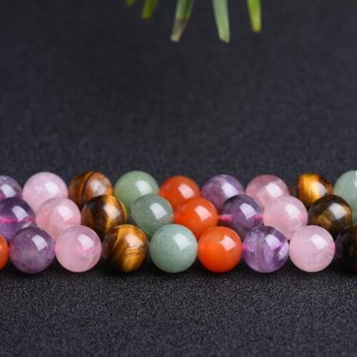 High Quality Natural Multicolor Material Stone 6/8/10/12/14mm Smooth Round Necklace Bracelet Jewelry Loose Beads 38cm wk130