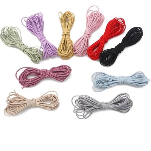 5meters 2mm Colorful High-Elastic Round Elastic Band Round Elastic Rope Rubber Band Elastic Line DIY Sewing Accessories