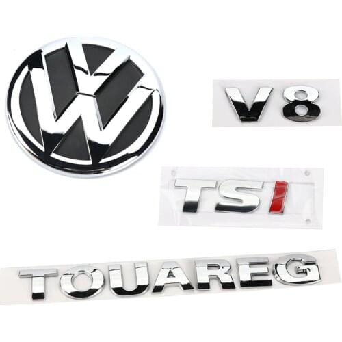 Rear Badge Boot Chrome Emblem V8 TSI TOUAREG 4pcs for VW Sharan 2011-2016 Touareg 2011-2014 7P6 853 630 A