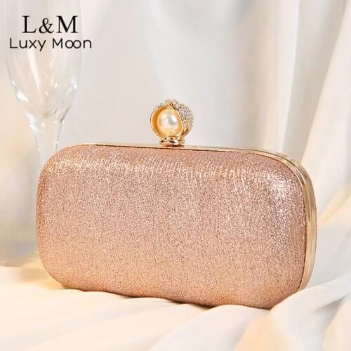 Clutch Bag For Women Pearl Luxury Designer Handbag Diamond Wedding Evening Bag Gold Silver Purse Shoulder Crossbody Bag X473H