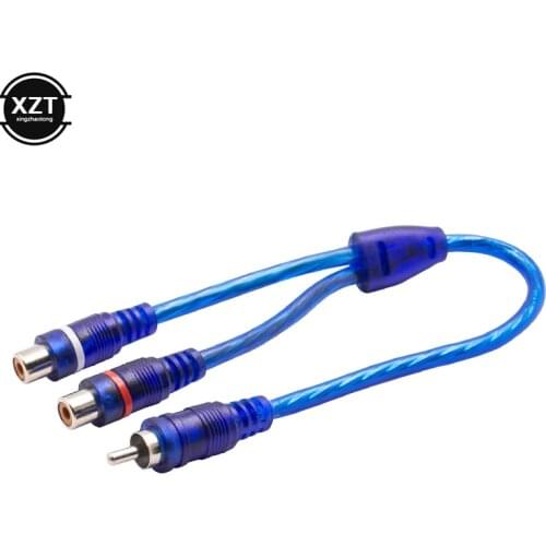 1Pcs Car Audio Cable 1 Male To 2 Female Adapter Cable Wire Y Splitter Stereo Audio Signal Connector