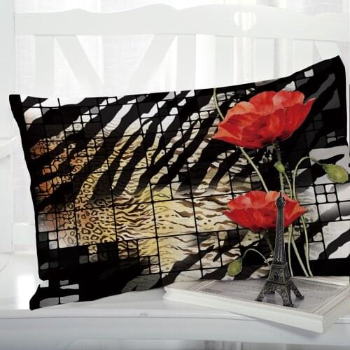 1pc Pillow cover Pillow case Luxury Bedding Pillowcase Pillowcovers decorative 50x70 Customizable size 3D Print Flowers RED