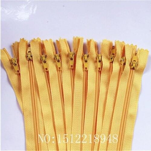 10pcs ( 12 Inch ) 30cm Golden Nylon Coil Zippers Tailor Sewer Craft Crafters &FGDQRS #3 Closed End