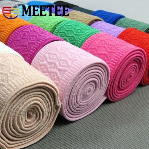 2/4Meters Meetee 50mm Soft Elastic Bands Colorful Pattern DIY Sewing Waistband Clothing Pants Rubber Handmade Crafts Accessories