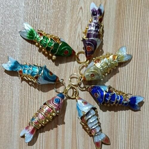 20 pcs Colorful Enamel Cloisonne Cute Lucky Fish Charm DIY Jewelry Making Pendant Necklace Earrings Bracelets Keychain Accessory